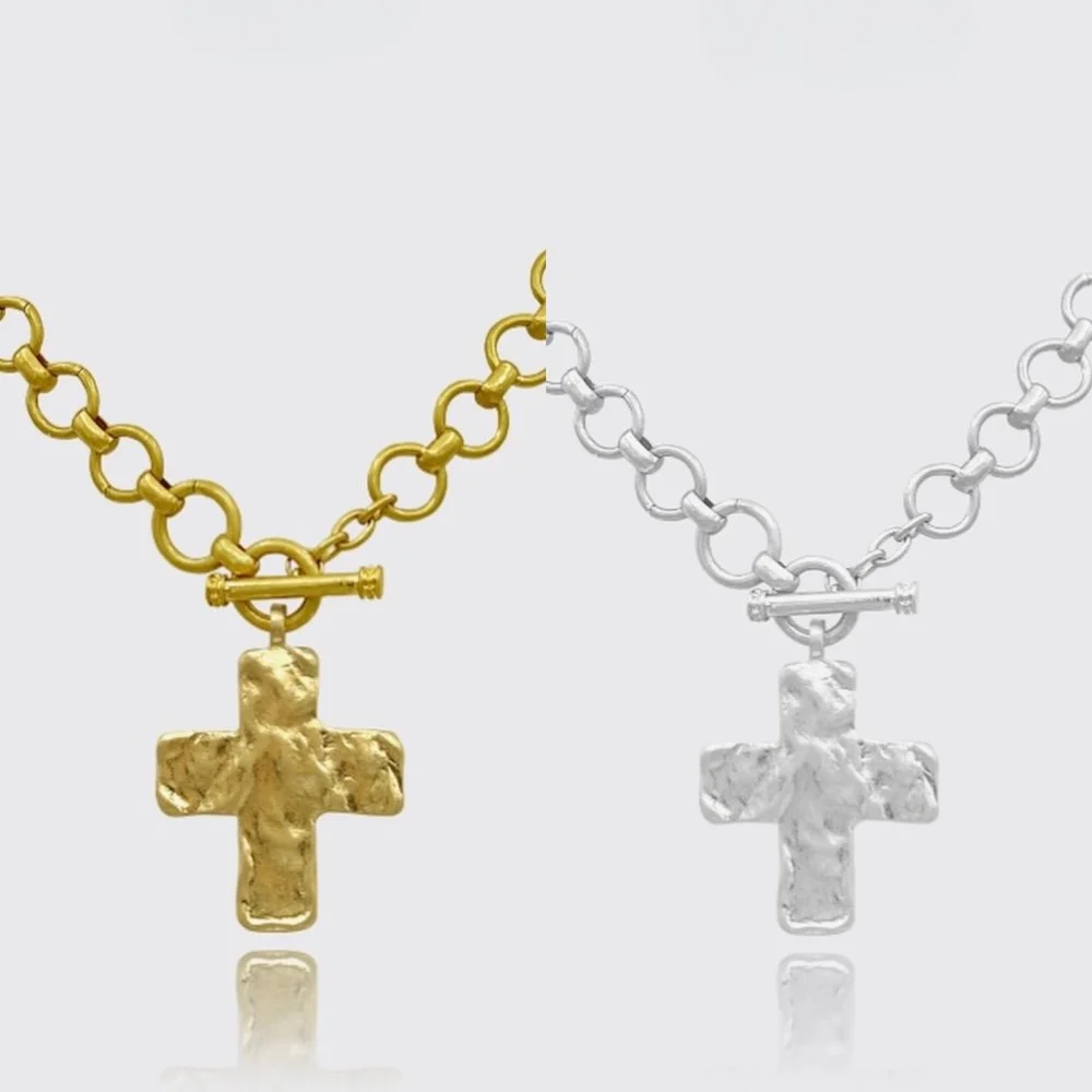 Toggle Front Cross Necklace