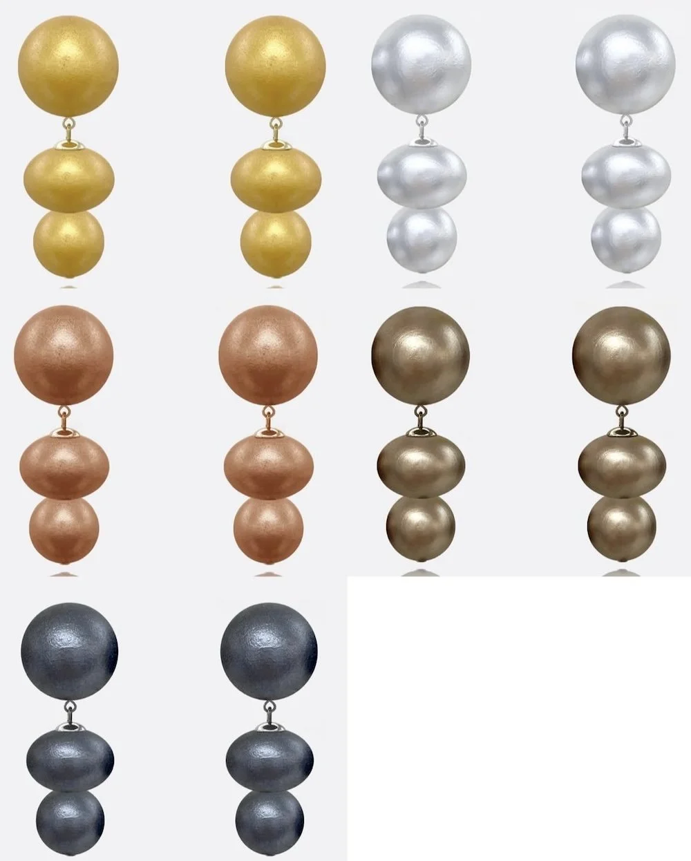 Three Drop Ball Earrings
