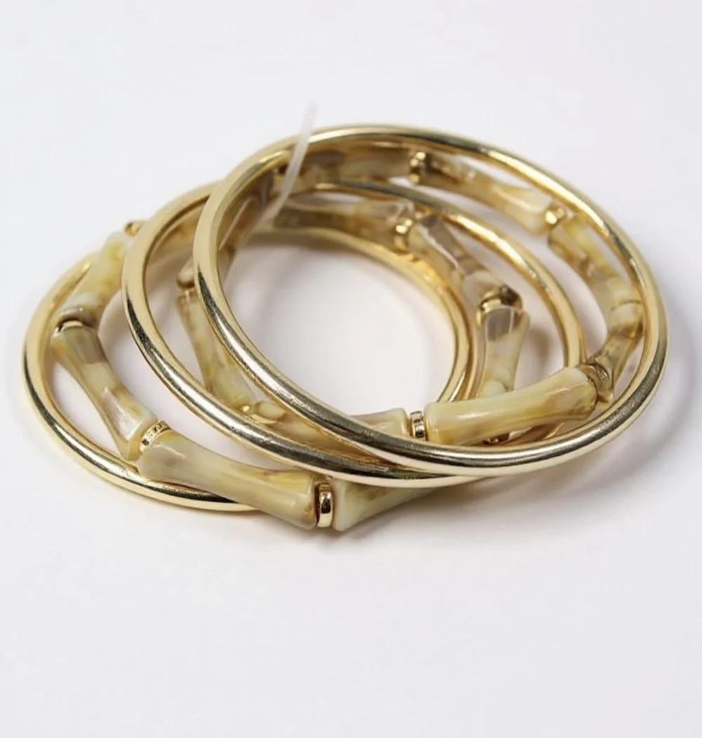Bamboo and Bangle Bracelet Set