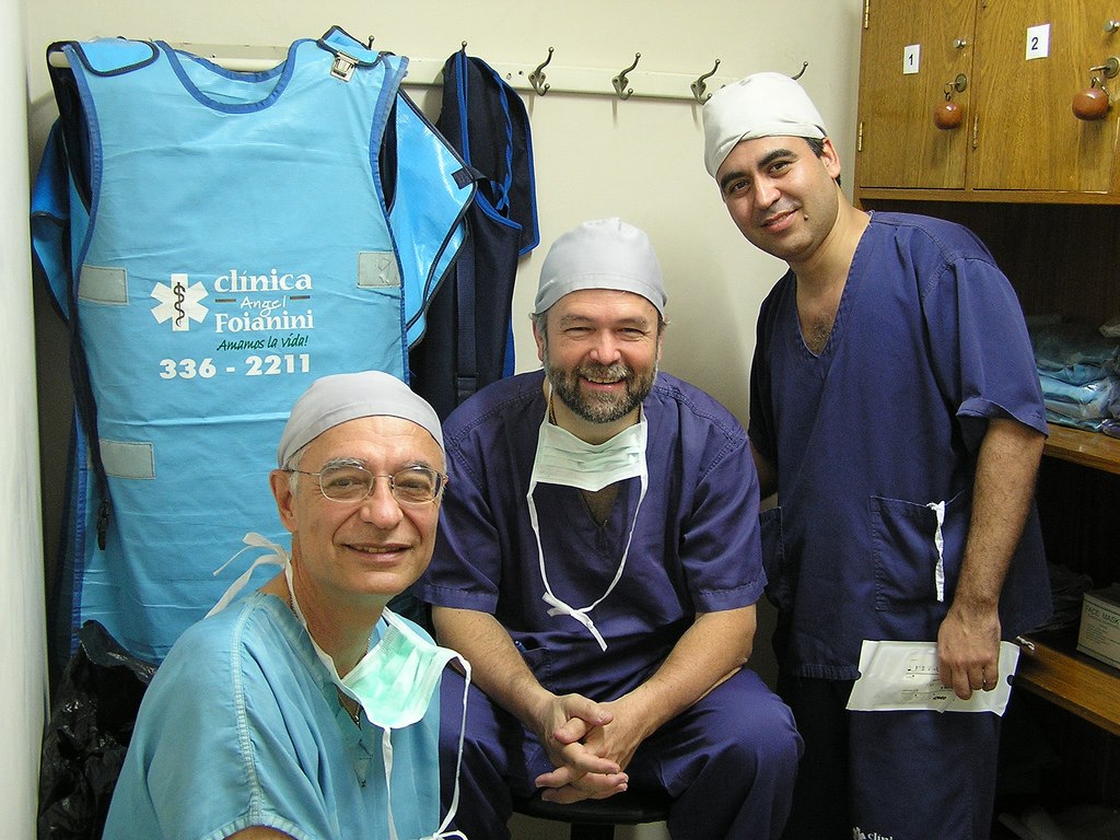 Juan Lorenzo Hinojosa, PhD (Founding/New Initiatives Director), Richard Moser, MD (Neurosurgery Program Medical Director), and Gueider Salas, MD (Neurosurgery Medical Partner) gathered during an early Neurosurgery Mission Trip.