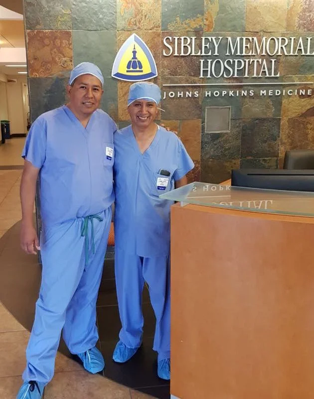 Camacho (left) and Vallejos observed at a partner hospital in Washington, DC