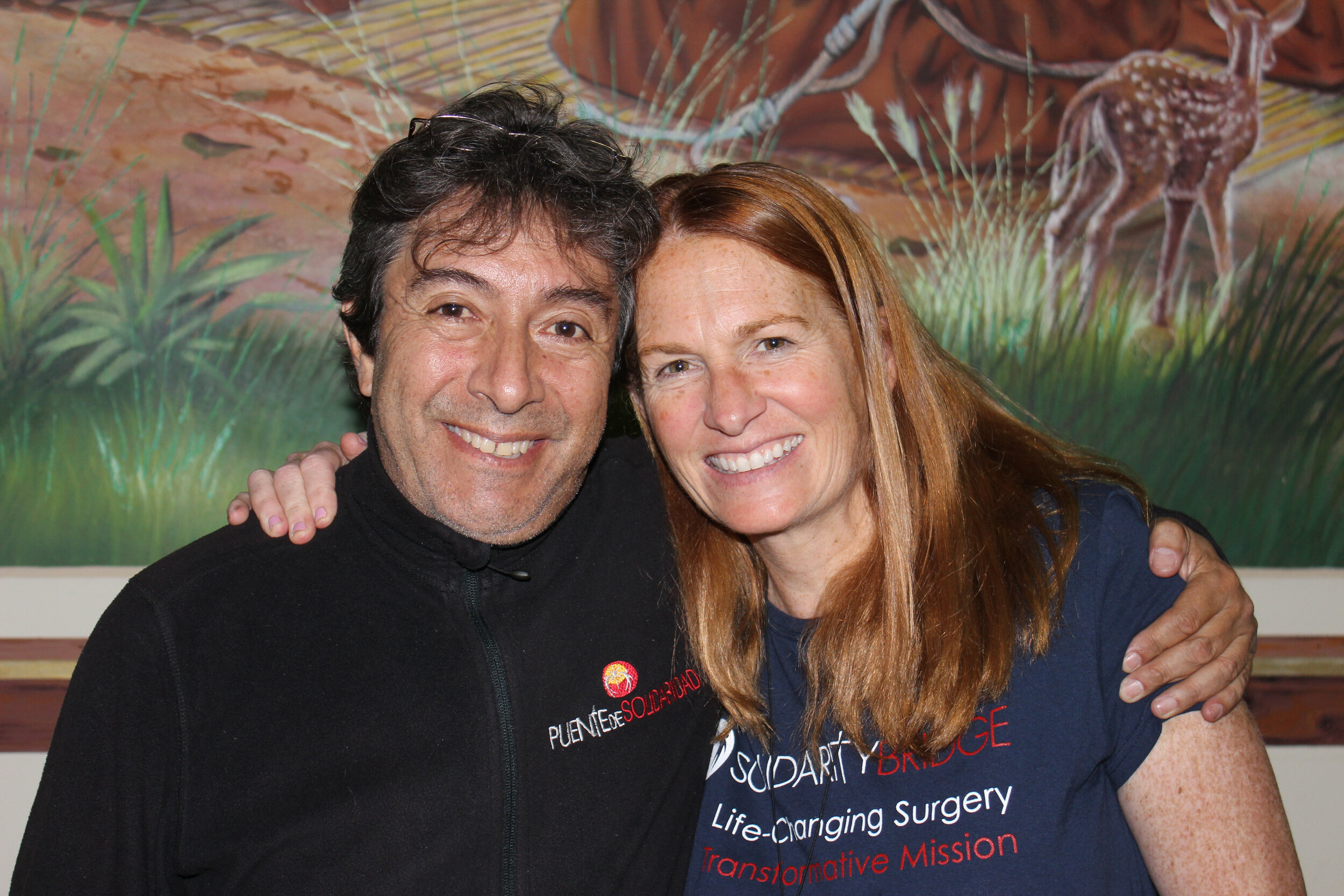  Alfonso Flores and Cathy Flanagan pose for a photo at the convent in Tarata 