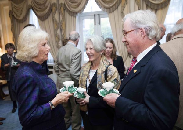 Her Royal Highness The Duchess of Cornwall with Fritz and Claudine Kundrun. Photo by Simon Palmer 2015.