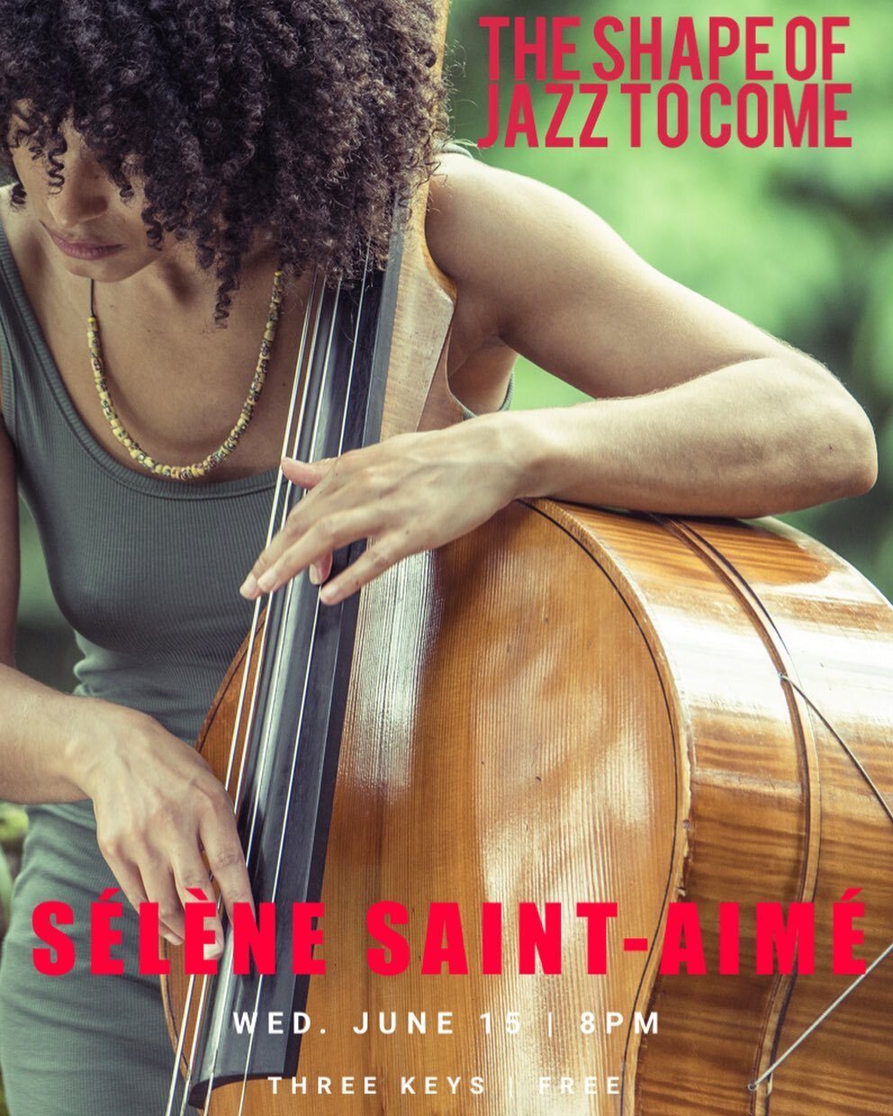 Join us W E D  J U N E 15 for this exceptional quartet performance.
S&eacute;l&egrave;ne is a afro-french contrabassist, singer and composer with caribbean and west african origins. Her unique gift is mesmerizing.
Do👏🏼Not 👏🏼Miss 👏🏼This👏🏼 Show