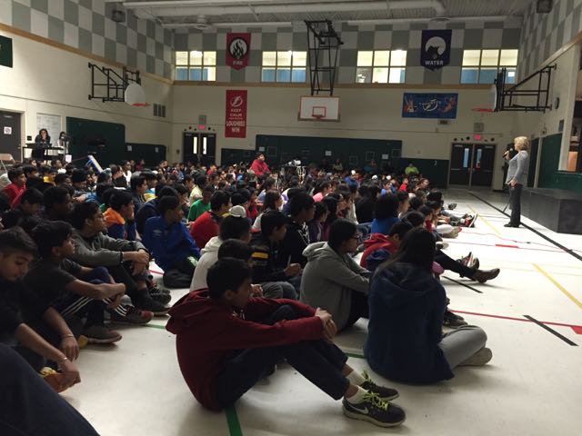 Assembly at Lougheed Middle School