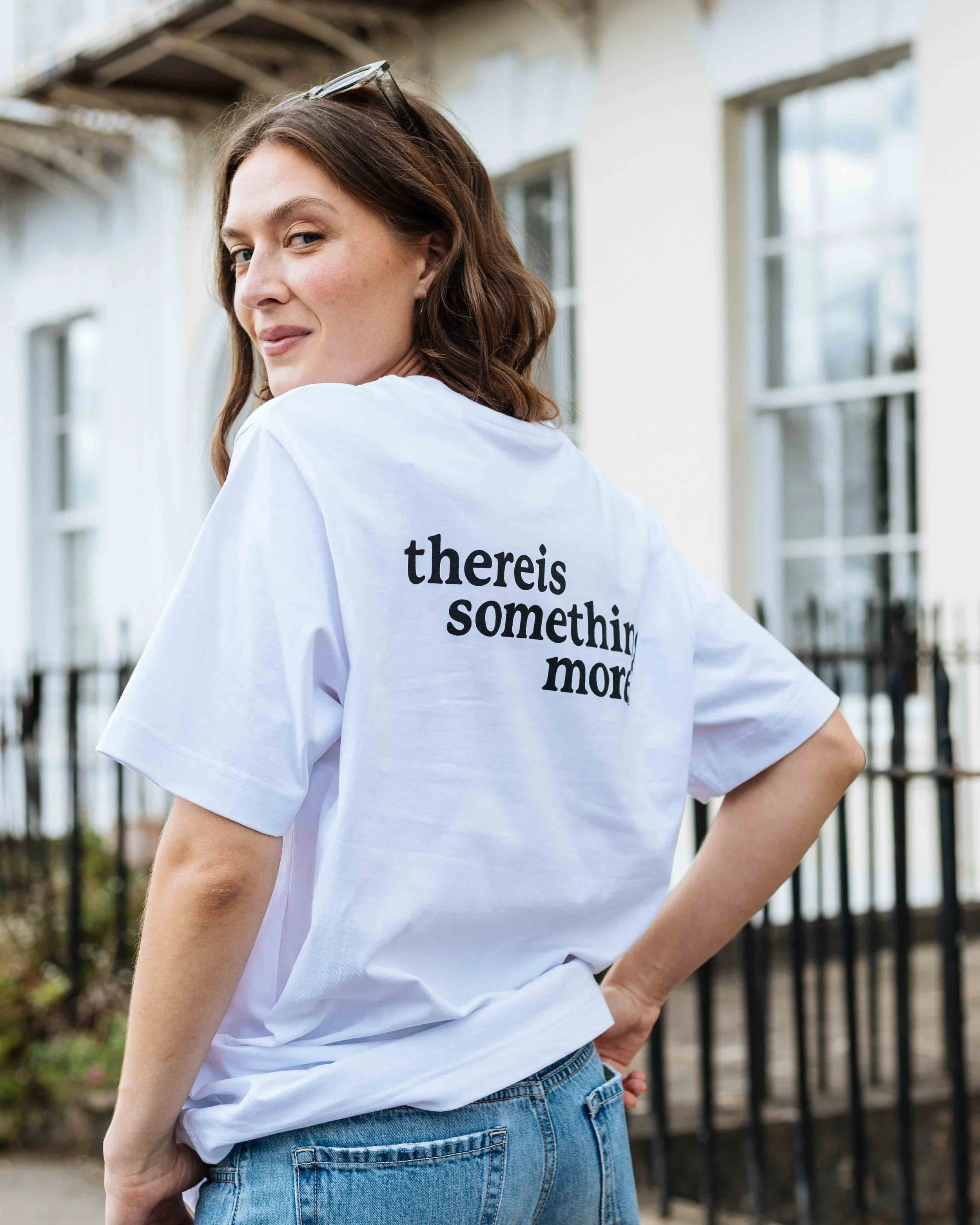 something more® white heavy tee