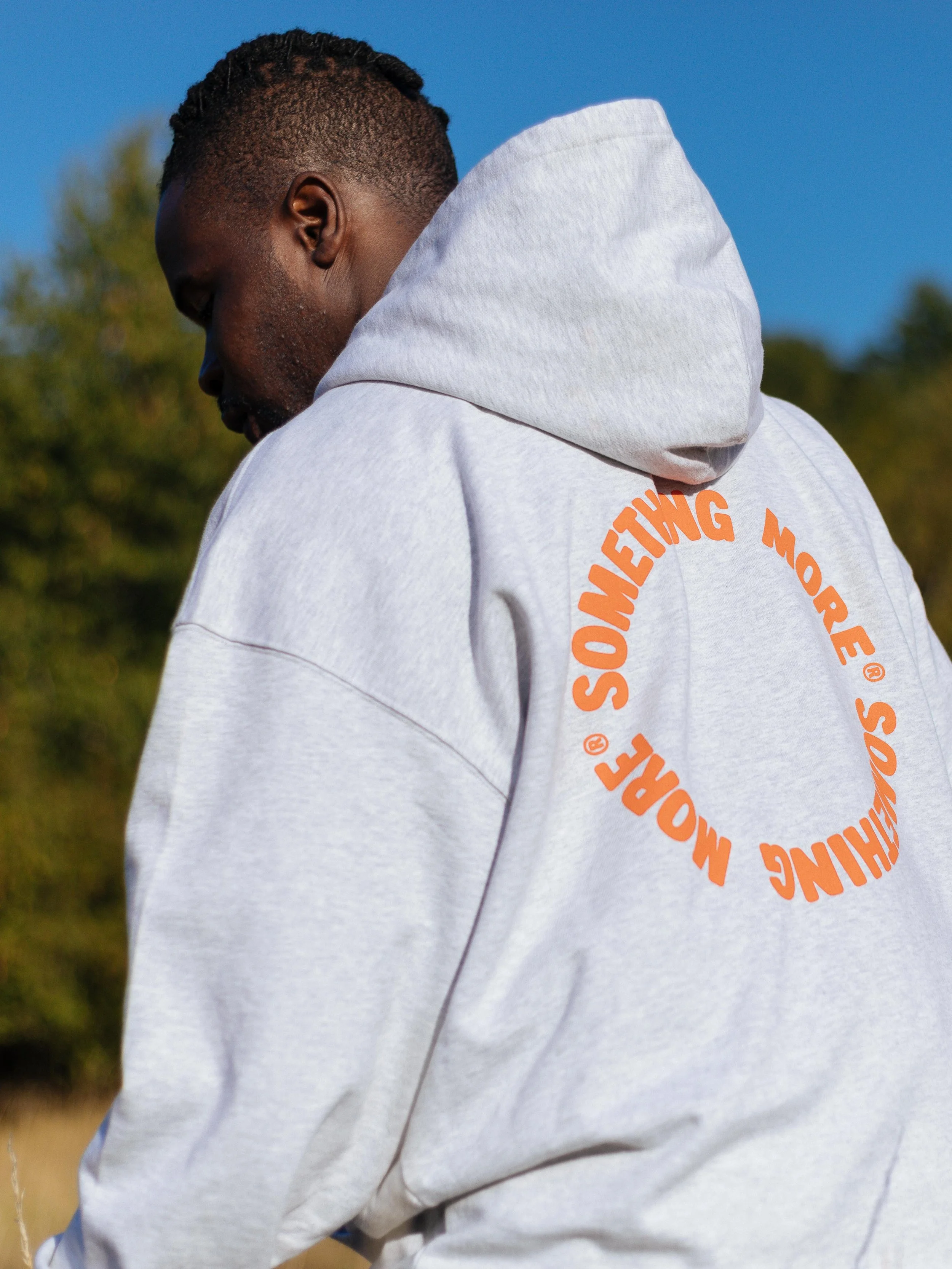 something more® oversized grey circle hoodie