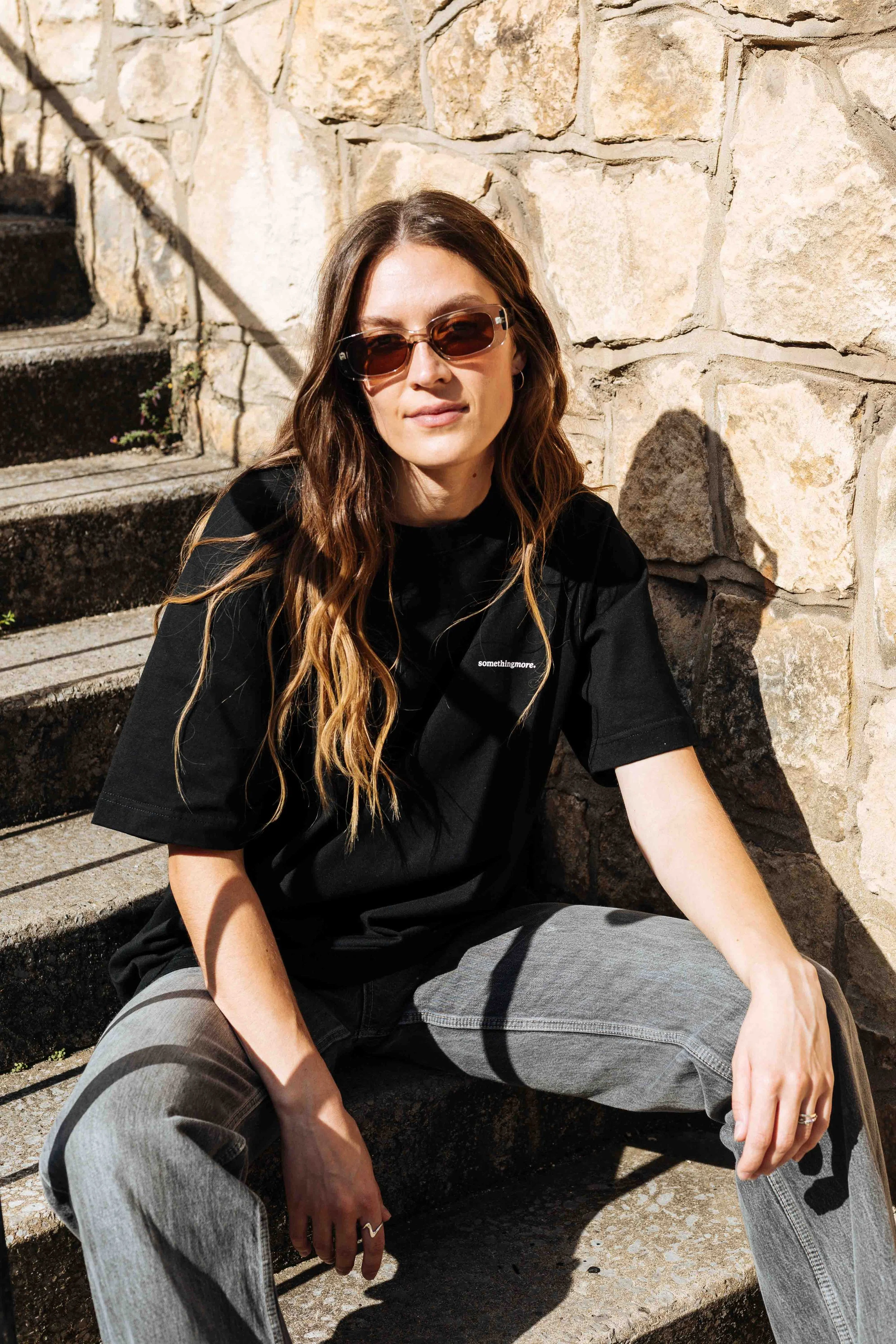 something more® black heavy tee