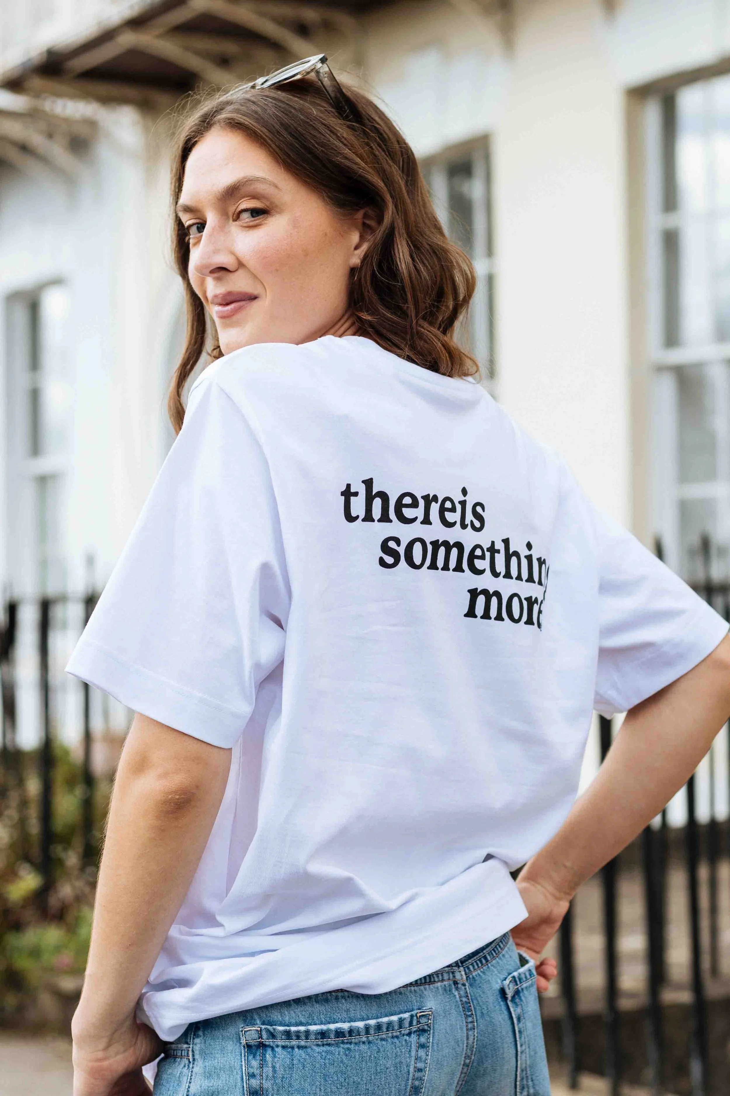 something more® white heavy tee