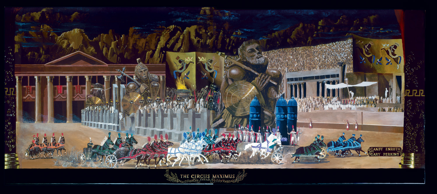 Circus Maximus - a 10' by 20' mural painted by military personnel in building #94, circa 1992