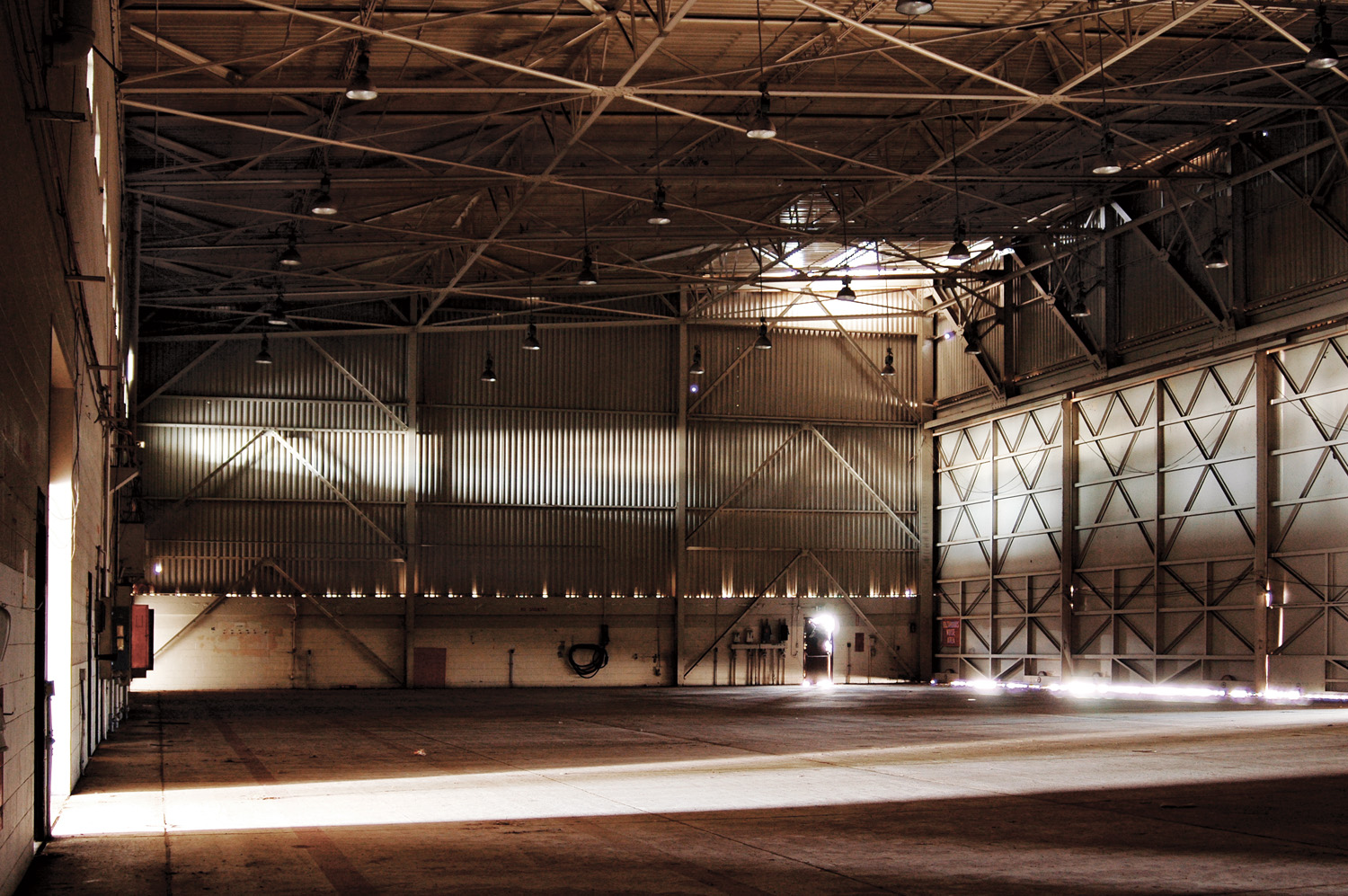 The entirety of Building #115 (F-18 hanger) at the abandoned El Toto Marine Corps Air Station in Southern California was transformed into a massive camera.