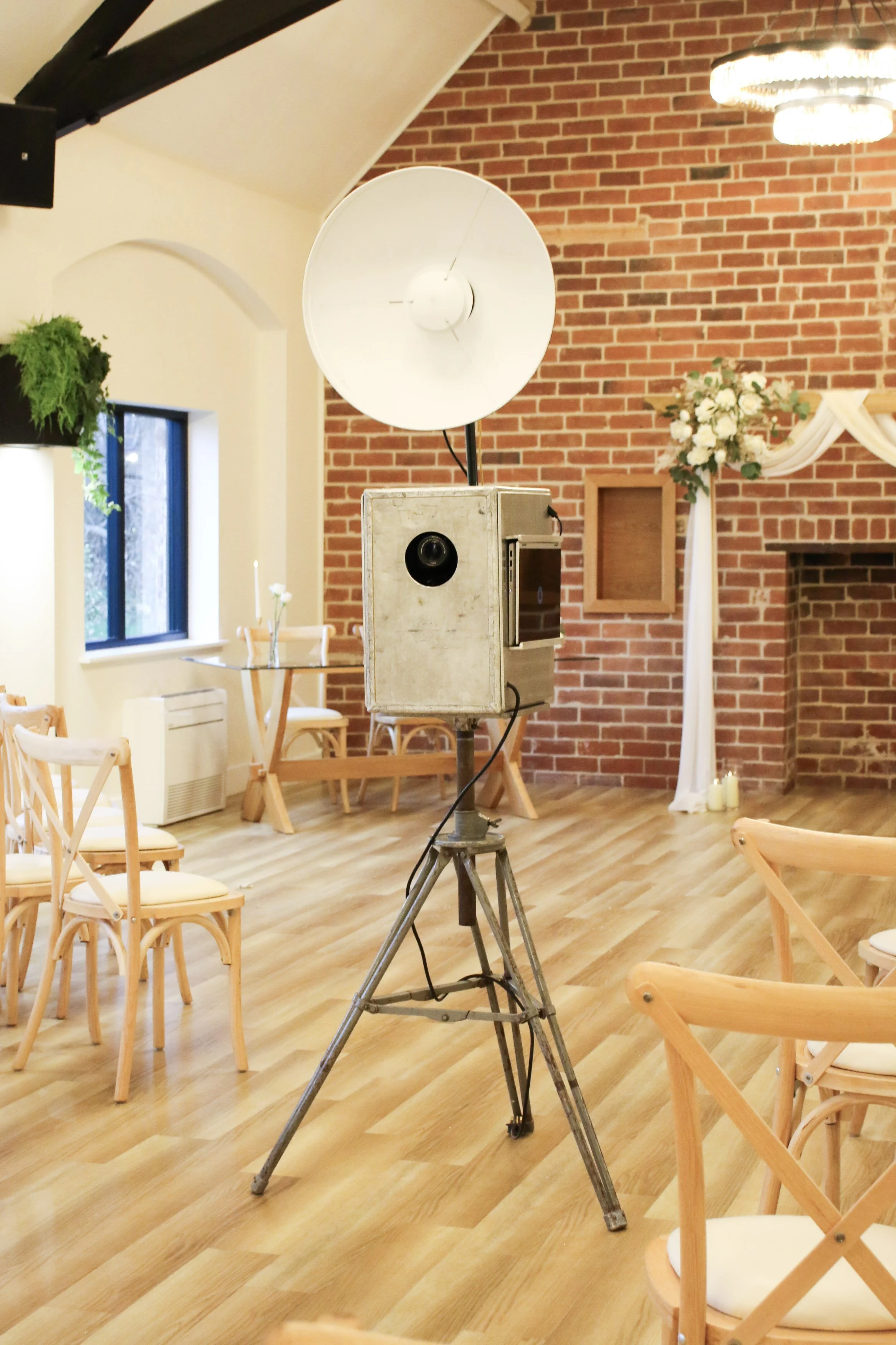 retro photo booth hand made from flight carrier box derby