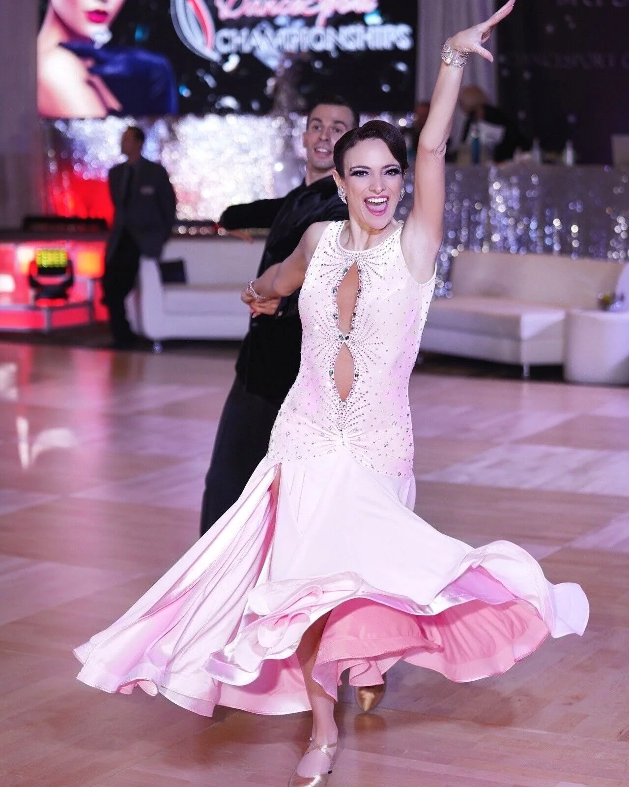 Powder Puff — Dazzle Dance Dress Rentals Ballroom Dance Dress Rentals