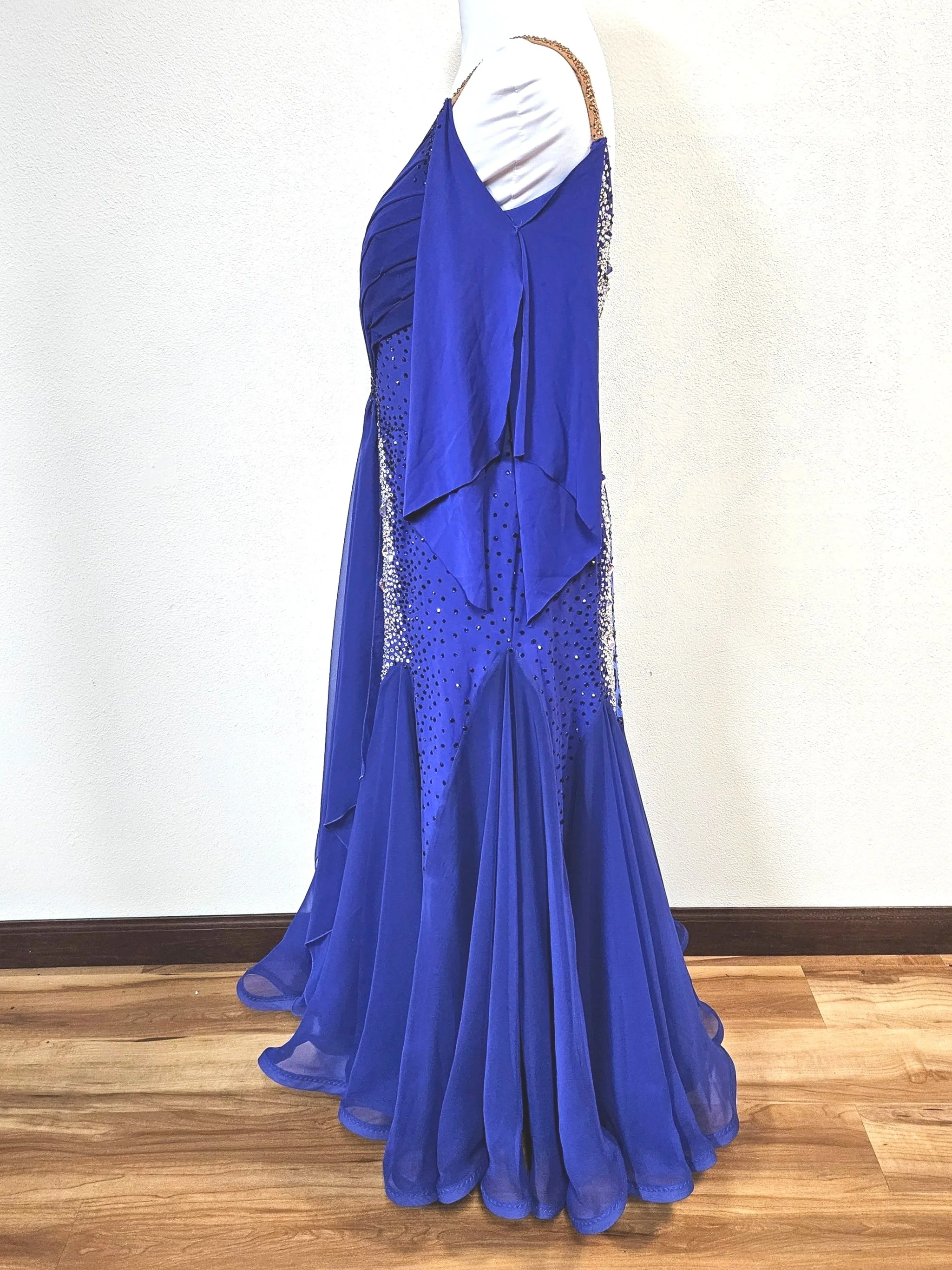 us navy cpo dress blues Blue Ballroom Dress with Feathers |DanceDressing