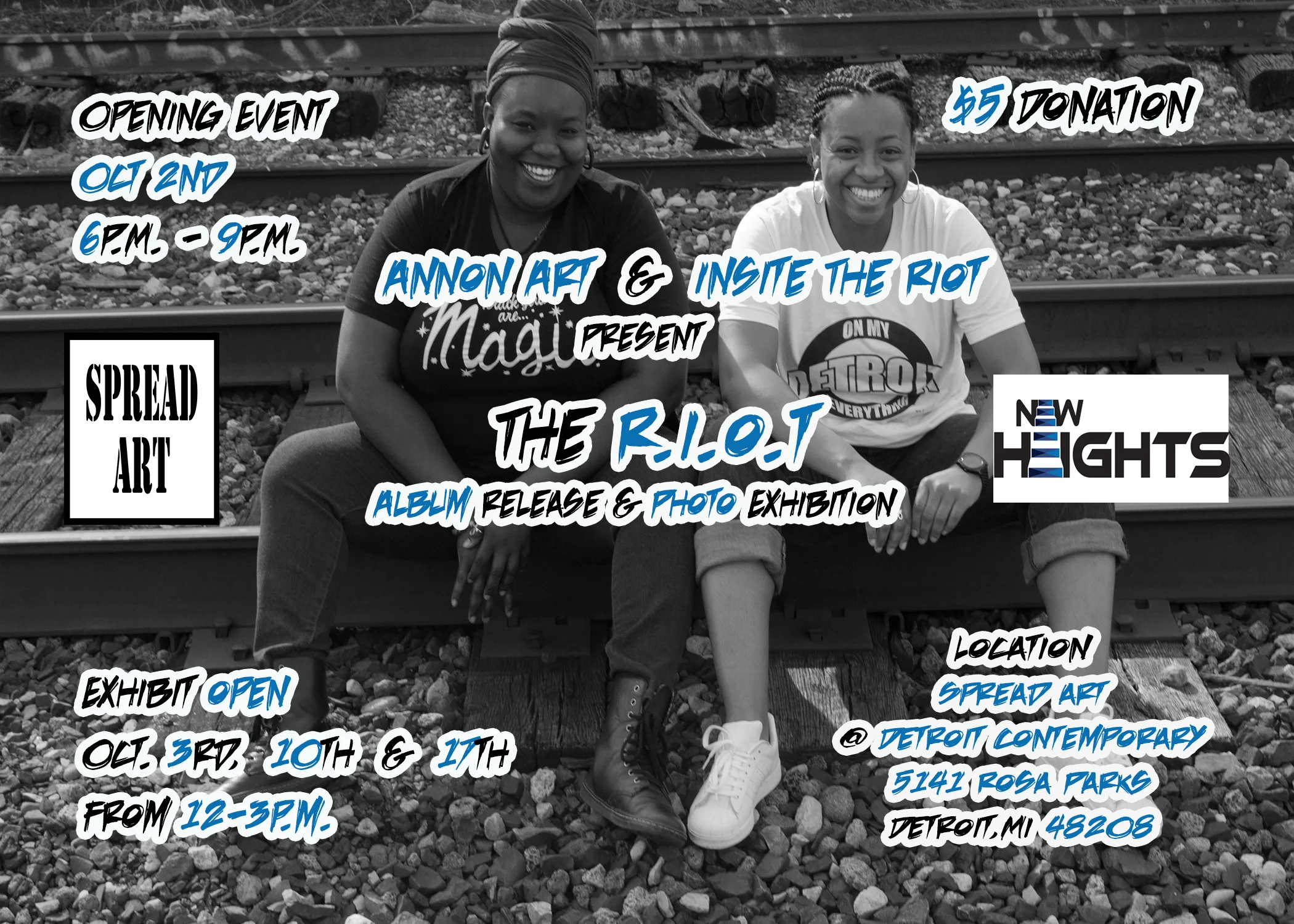      

 
   The R.I.O.T hip hop music and photo exhibition is a co-created fusion of music [audio] + photography [visual] storytelling highlighting the works of Detroit based women artists Insite The R.I.O.T and Rhiannon “Annon Art” Chester.&nbsp; Th