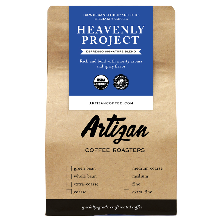 Artizan Coffee Whole Bean Heavenly Project Best Espresso Blend for Flat White