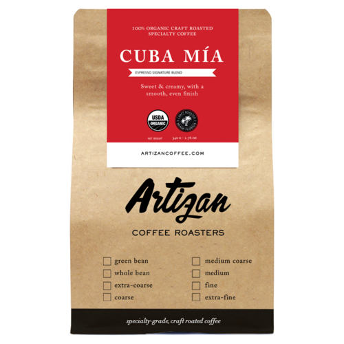 Artizan Coffee Whole Bean Cuba Mia Best Espresso Blend for Flat White