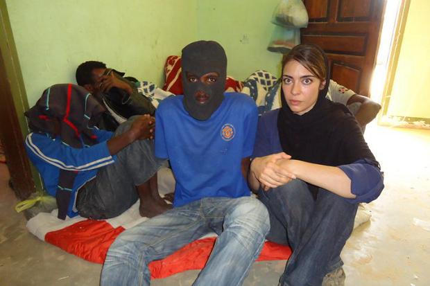 Eritreans at a holding house in the desert, waiting for the last leg of their trek into Israel