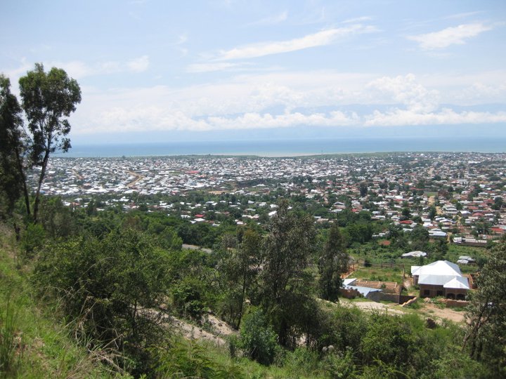 Bujumbura city with Lake Tanganyika in the background - on the other side is Congo.
