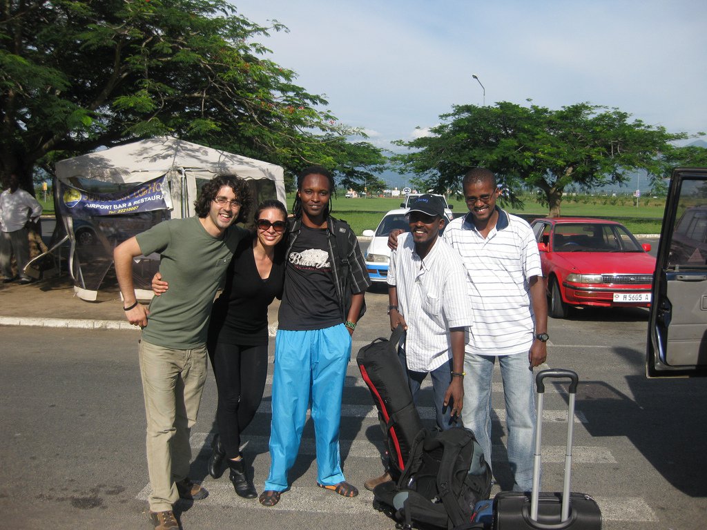 Our wonderful team - from left to right: director Wael Dabbous, translator Aloys Niyoyita , photojournalist Jean Peirre Aime Hareimana and driver Pierrot Sant'ana.