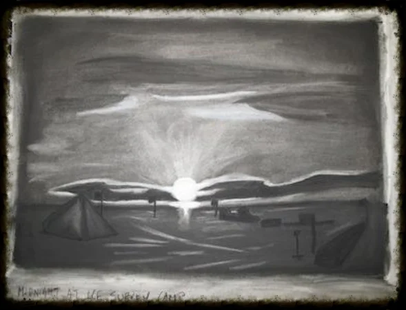 bruce plateau, antarctic peninsula: charcoal on paper