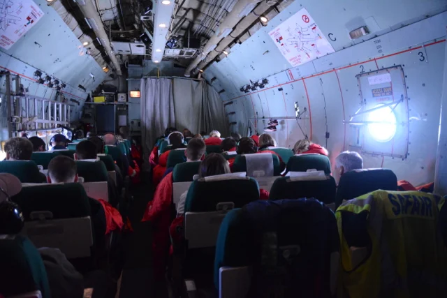 The luxurious Safair plane. curtains = toilets