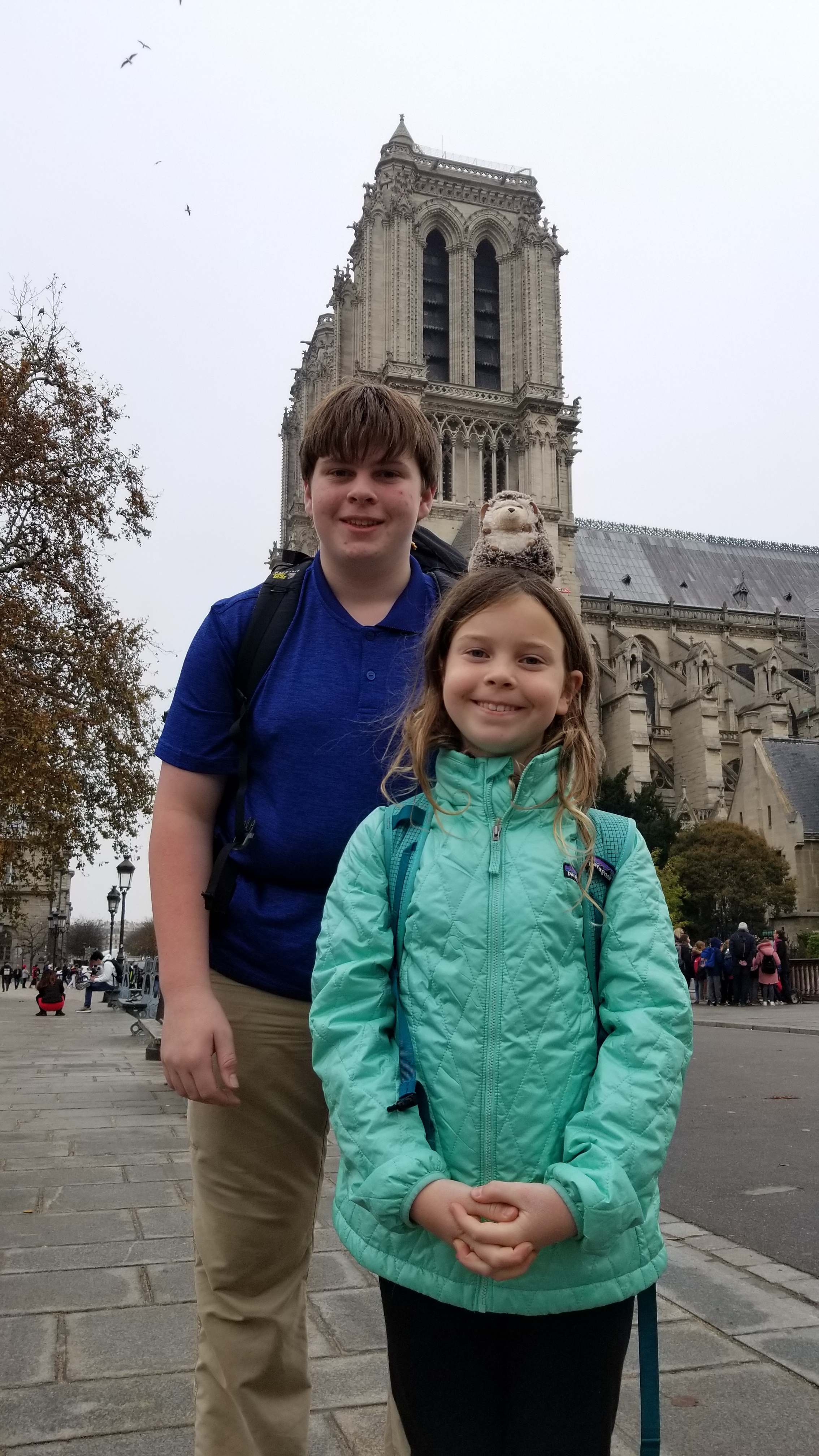 The Notre Dame - it’s a very old church in the middle of Paris, on a small island in the middle of the Seine. We were staying at an apartment on the next island over - ‘Isle St. Louis’ - so we walked past here on the way from the train station to our new home. What a long day!