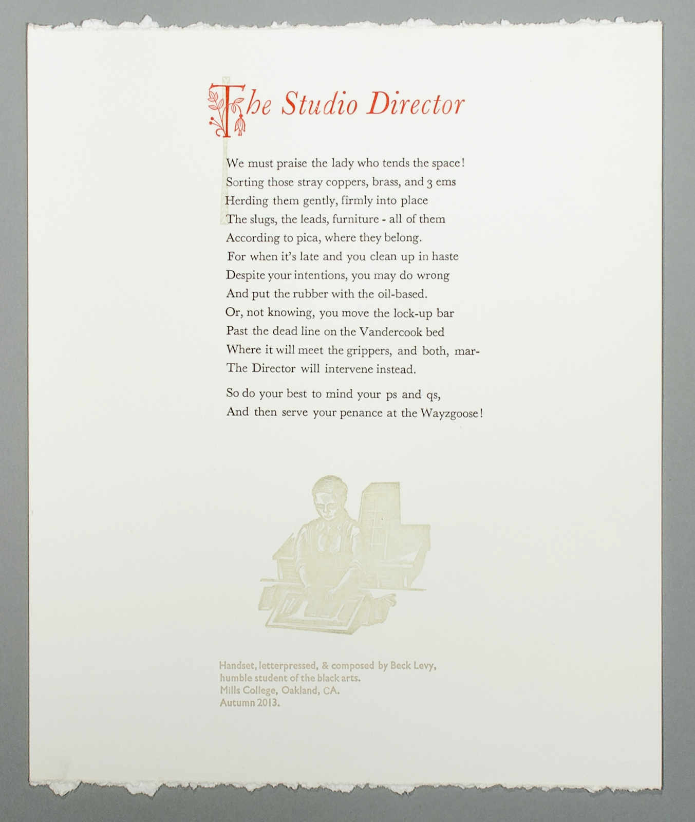 Sonnet for the Studio Director
