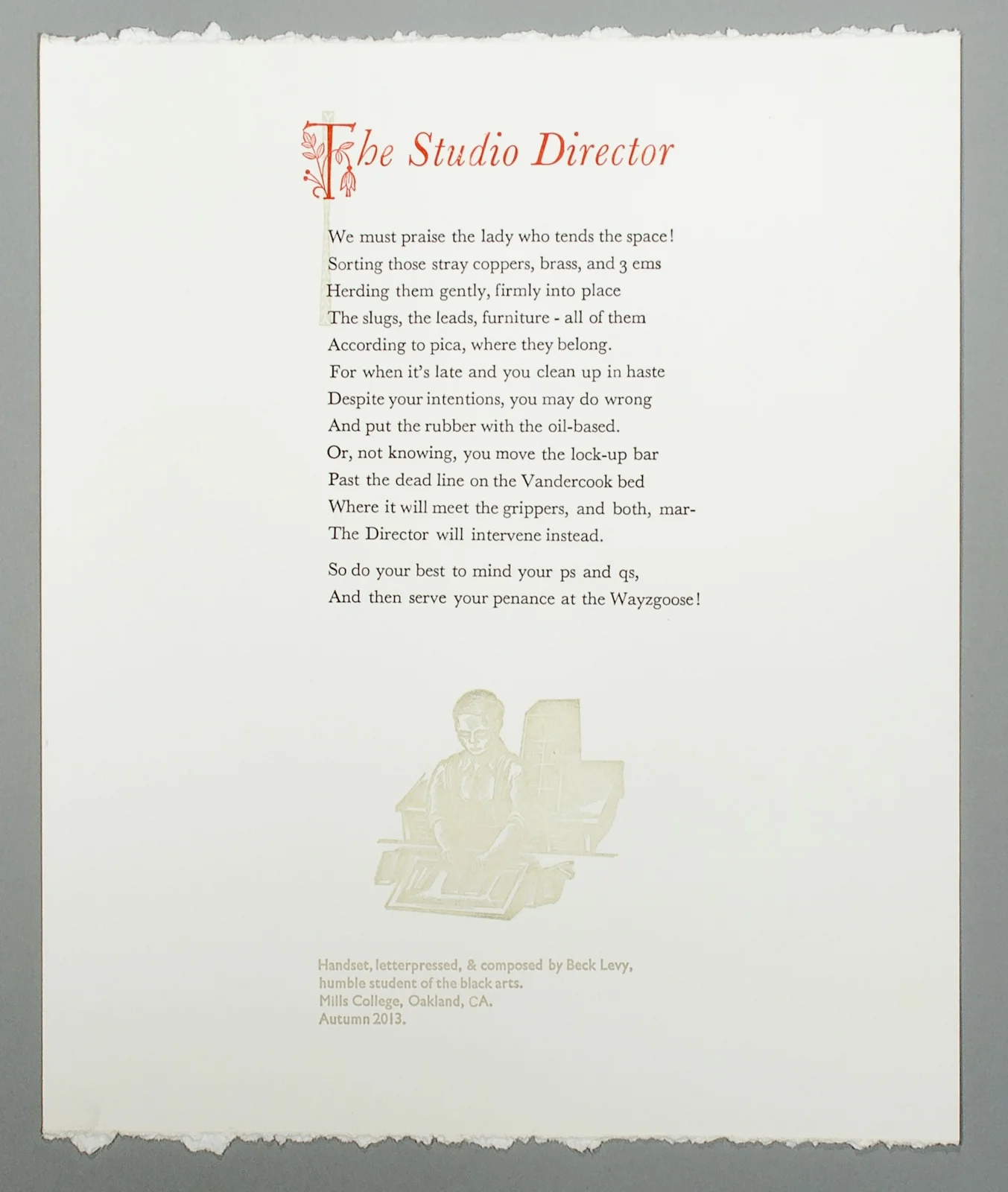 Sonnet for the Studio Director
