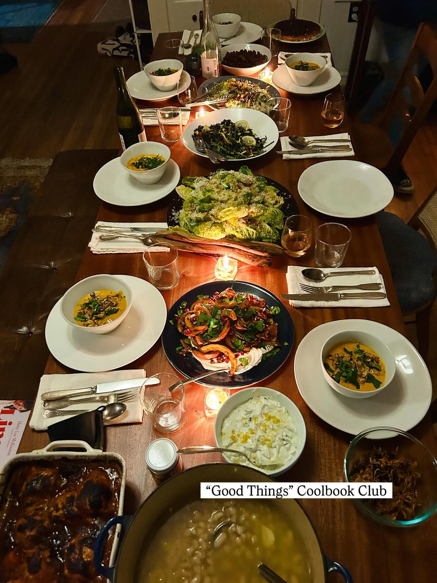 Cookbook club! At this gathering we cooked through &ldquo;Good Things&rdquo; by @ciaosamin 

I love getting to know an author better by sampling so many of their dishes in one go. This group really brings it! We tried the curried carrot coconut soup,