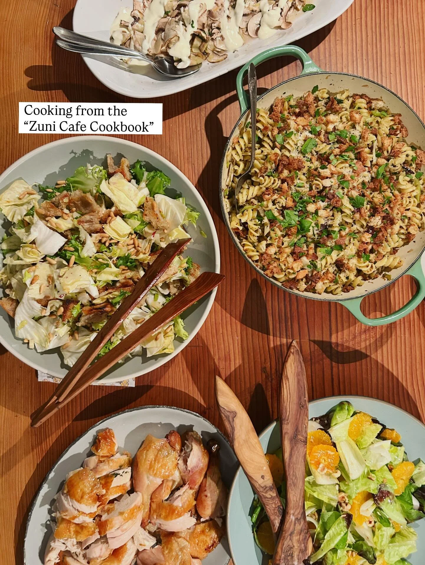 Cookbook club recap! 📚This month we cooked from the @zunicafe cookbook &mdash; a classic for a reason. 

There was of course the legendary Zuni Cafe chicken and bread salad (perfectly made by @1000bitesofbread and @emilyrpark ) &mdash; biggest take 