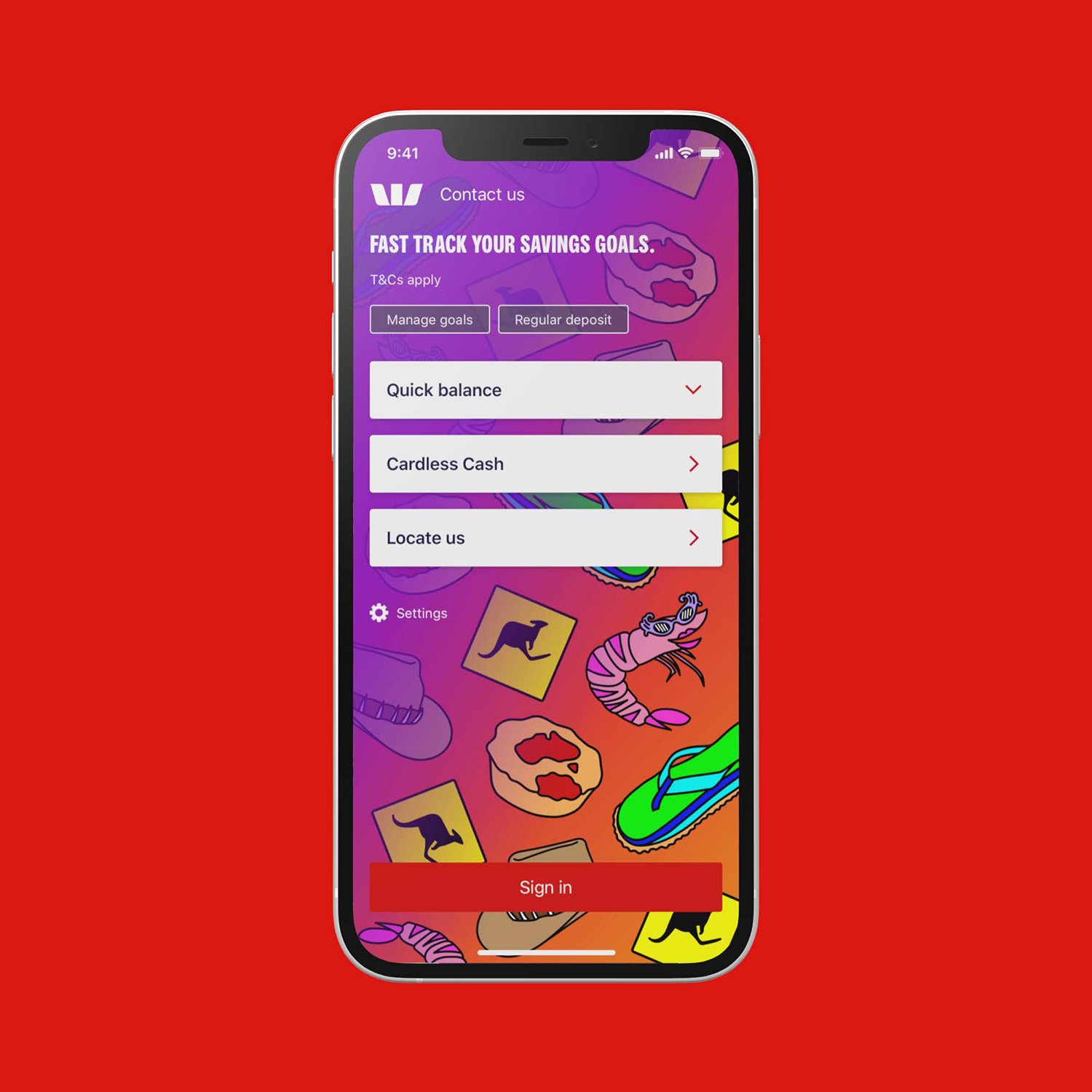 Banking app wallpaper design for Westpac, 2021