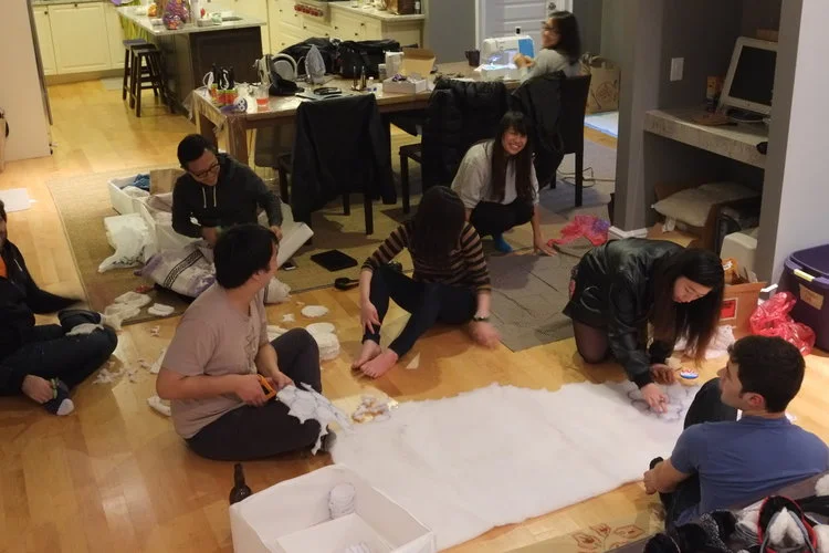 A look back on my birthday party 3 years ago, where everyone came to help me make earmuffs.