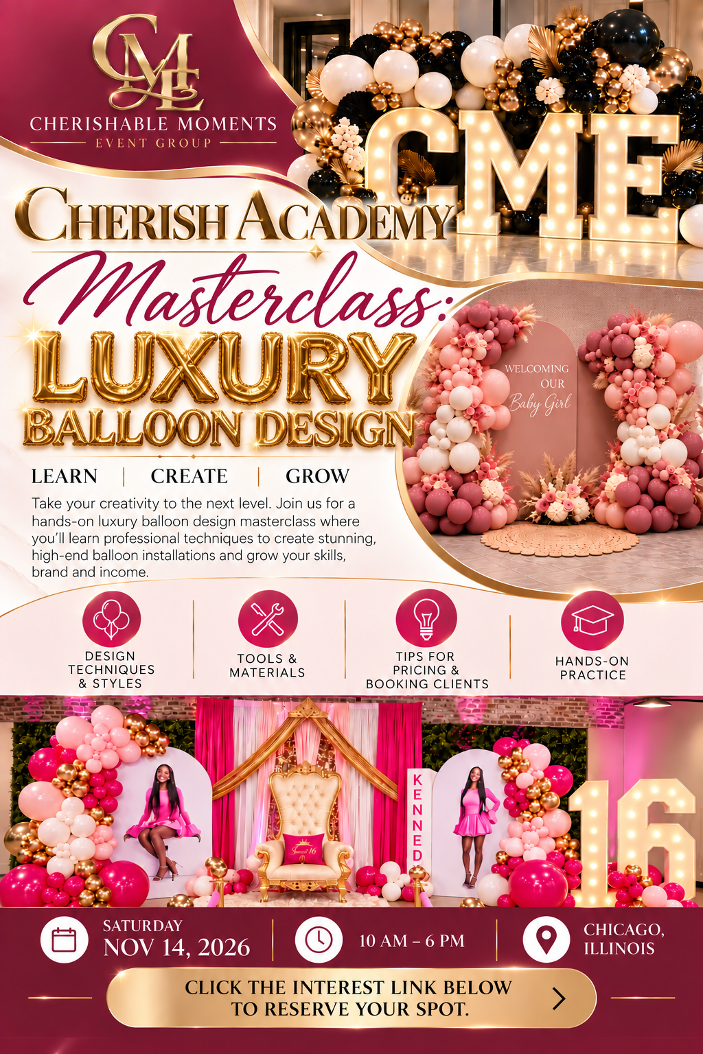 CHERISH ACADEMY: Luxury Balloon Design