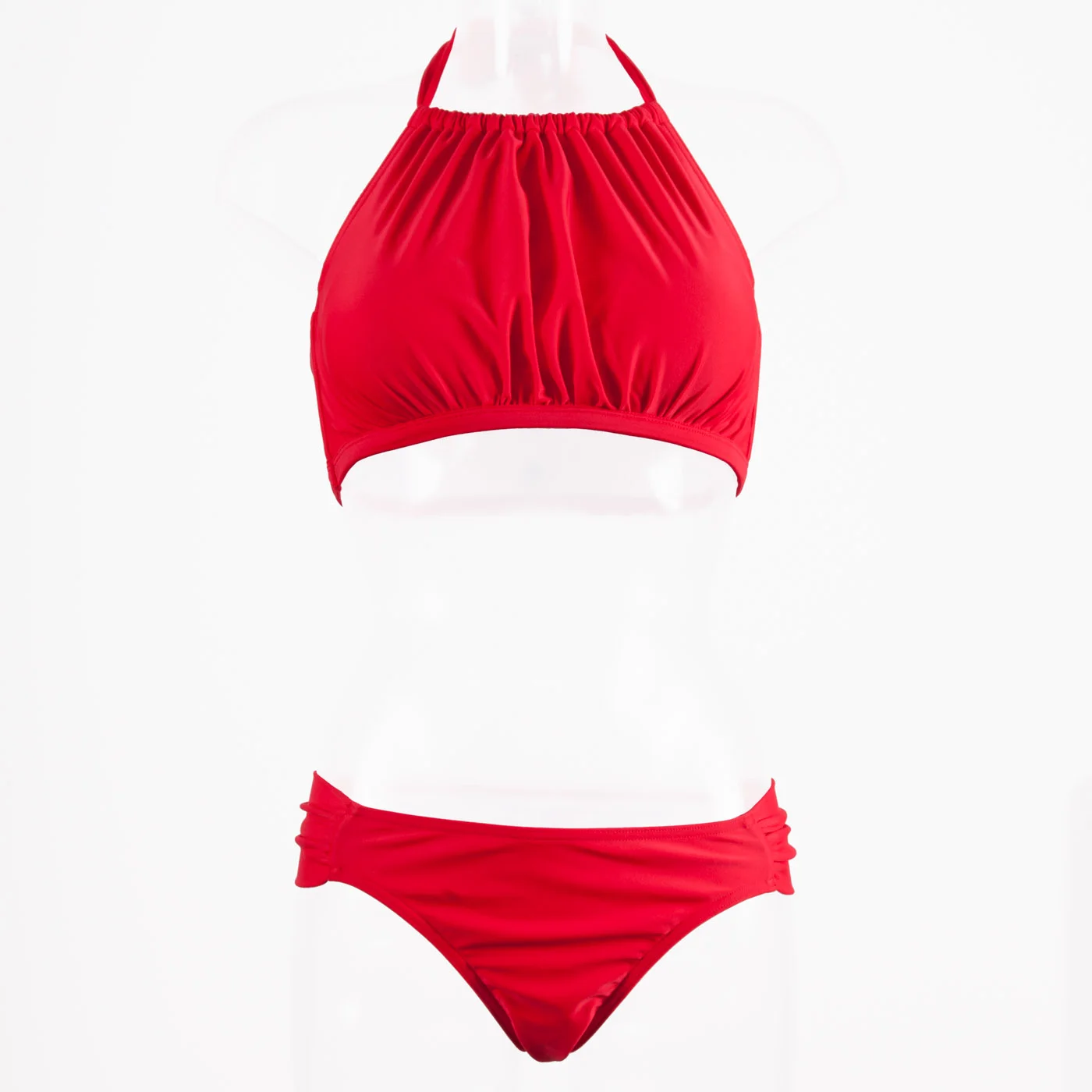 red high neck bikini top