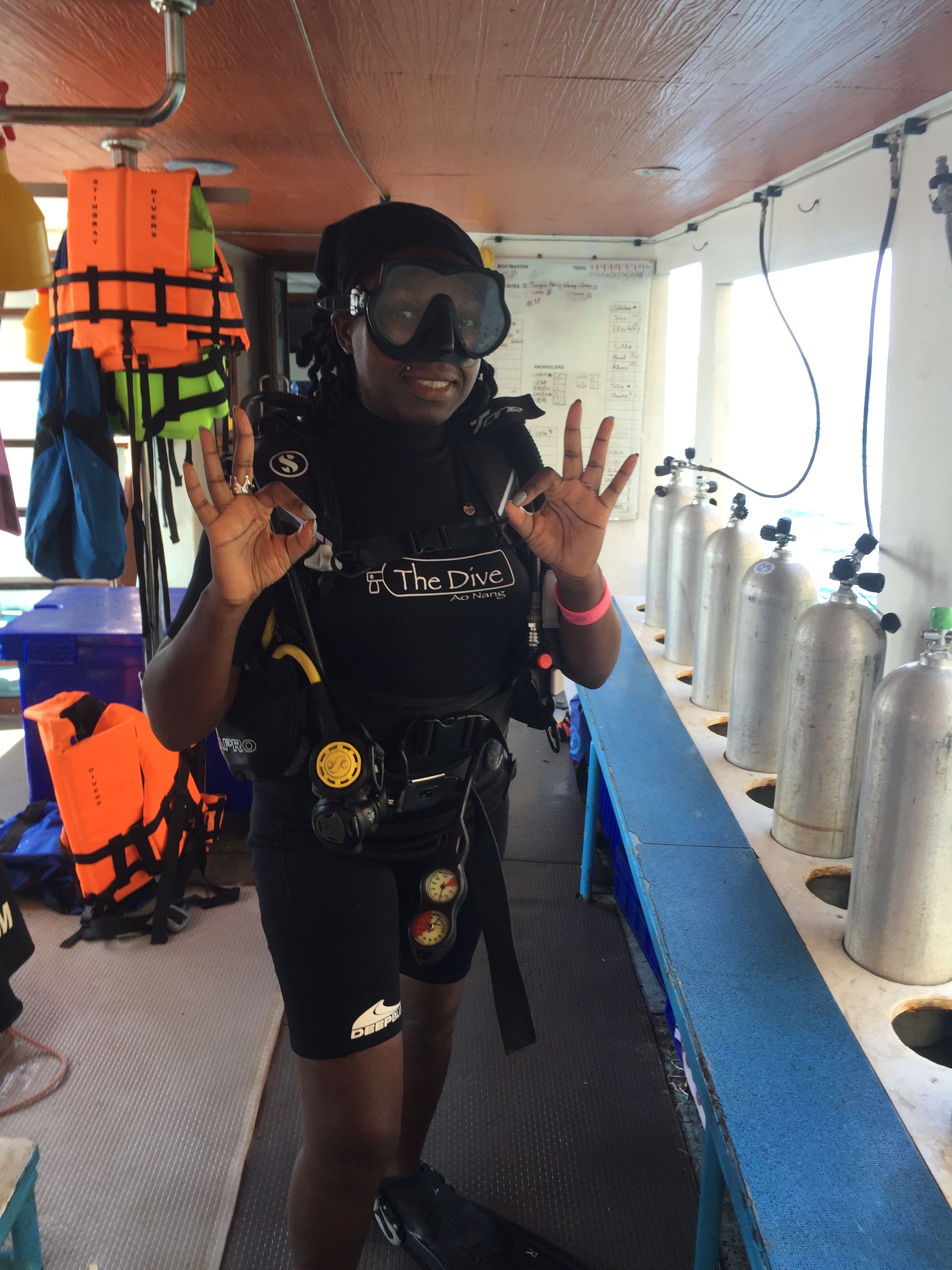 Facing my fears in my diving gear - with my bikini under my wetsuit!