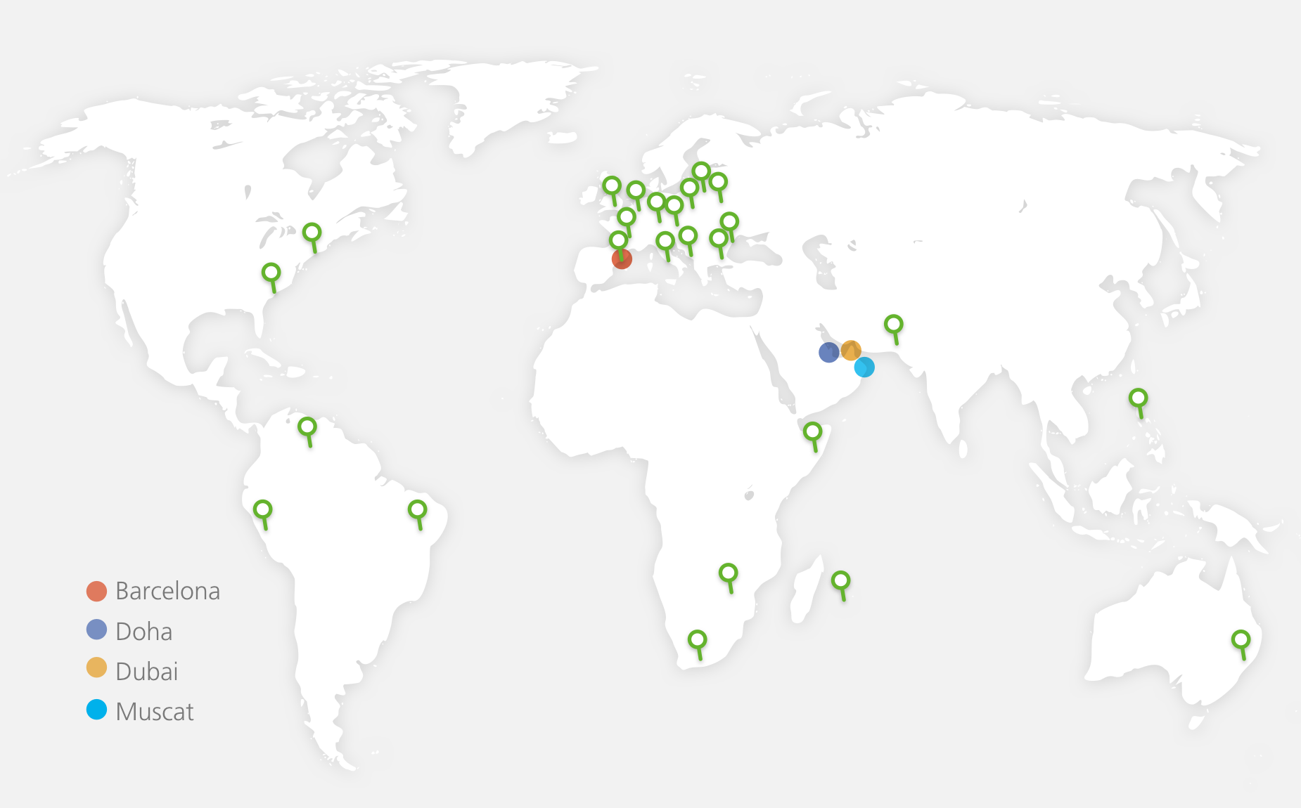 Clariba represents 24+ nationalities across its operations in Dubai (UAE), Doha (Qatar), Muscat (Oman) and Barcelona (Spain). 