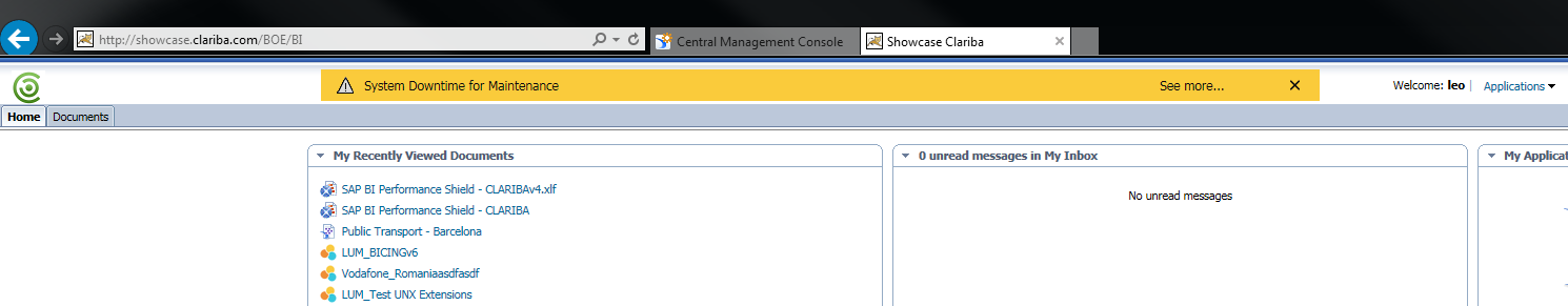 Alert notification when logging in