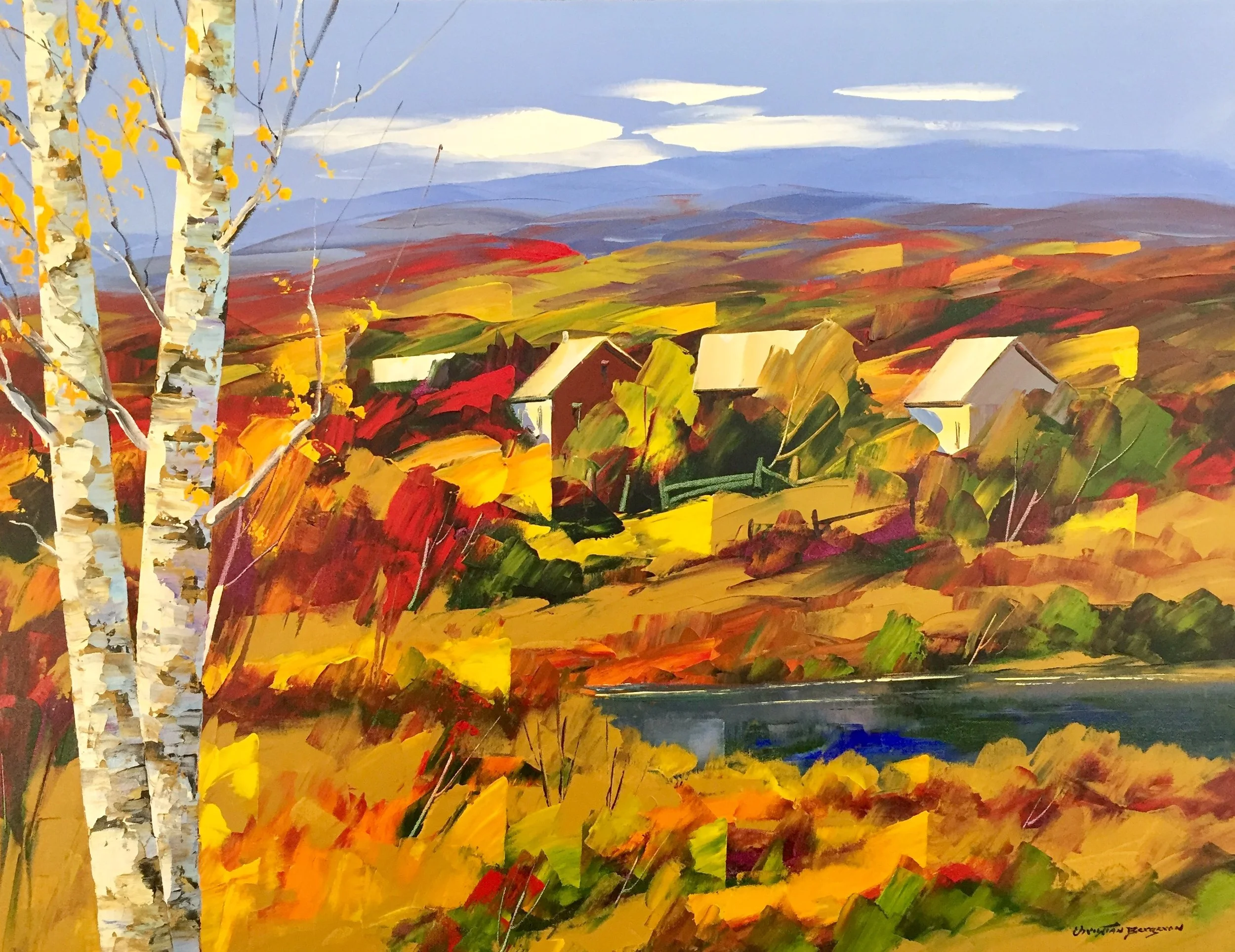 "Birch Trees On The Lake" $2000