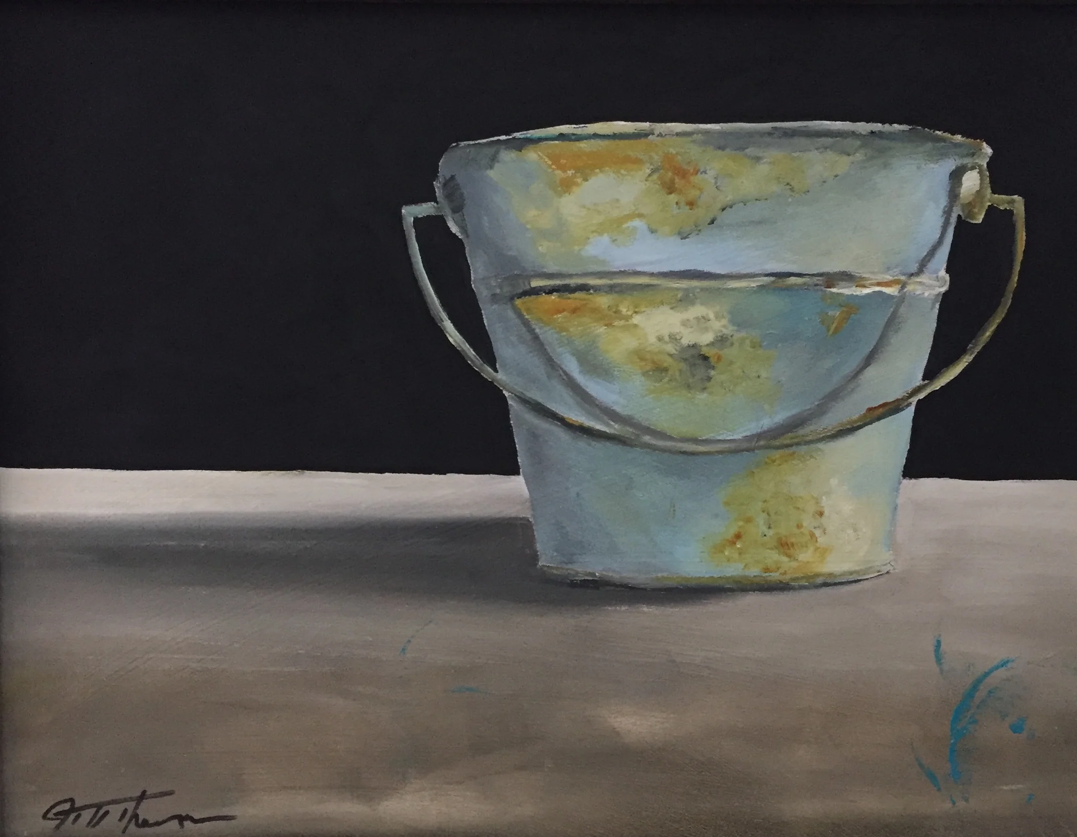 "Old Pail I", Oil on Board, 9" x 12", $250