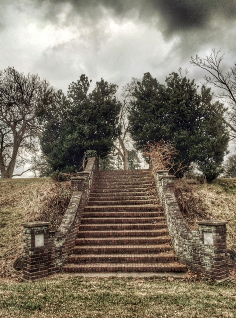 George School grounds ('Stairs to Nowhere') Newtown, Pennsylvania, December 2014 ©Diana H. Bloomfield