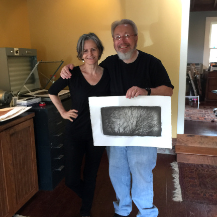 In the Studio with Bill and his one-coat (good) gum print above.