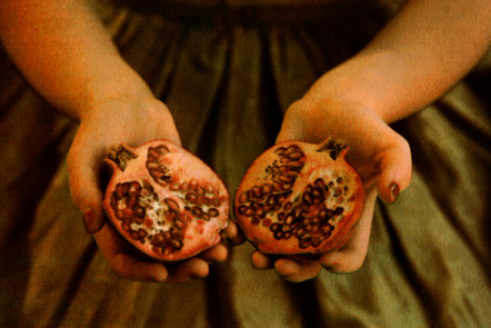 Girl with Pomegranate II (gum over pt/pd)
