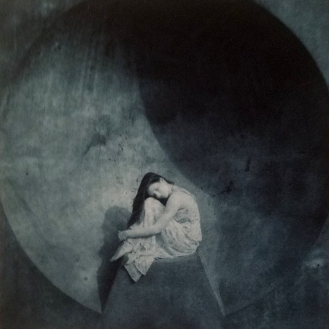 Girl at Listening Vessel, ©Diana H. Bloomfield 2016 (polymer photogravure)