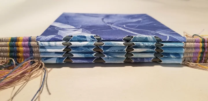 Piano Hinge Book, ‘Bound Eucalyptus’ 2018 (gum bichromate & cyanotype) 1/1
