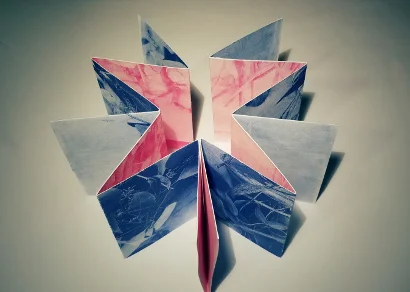 Multi-cut Maze Accordion Book, ‘Bound Eucalyptus’ (made from one sheet of paper), 2019 (Gum bichromate, two-sided) 1/1