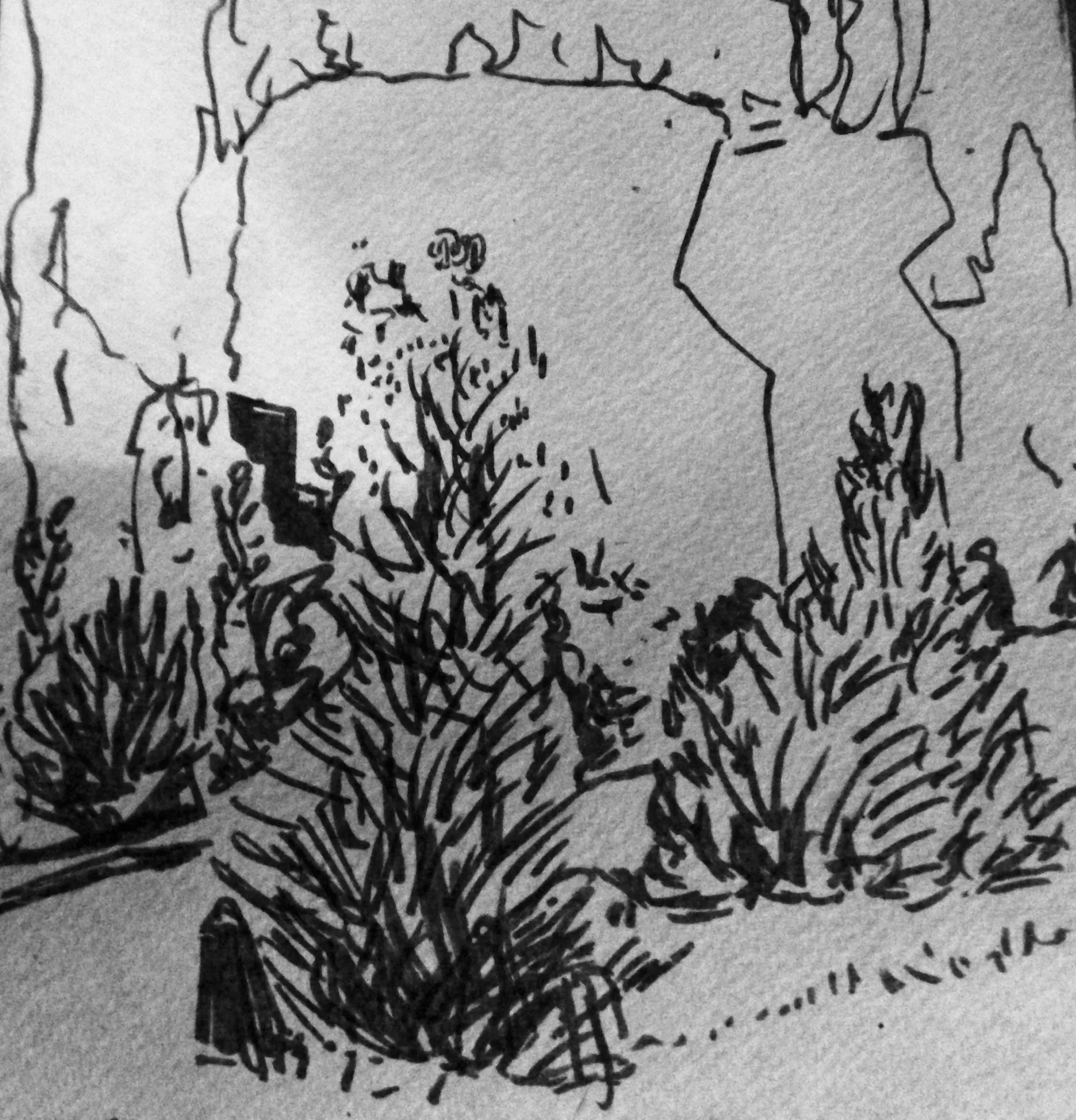 Vienna french gardens with Nazi flak tower