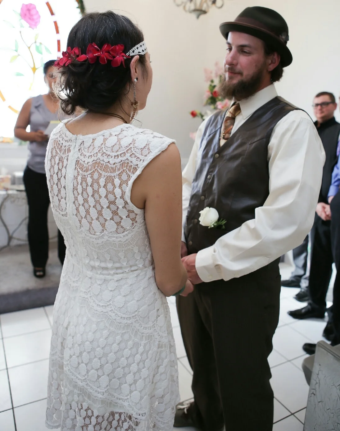 Newlyweds and the altered F21 dress.