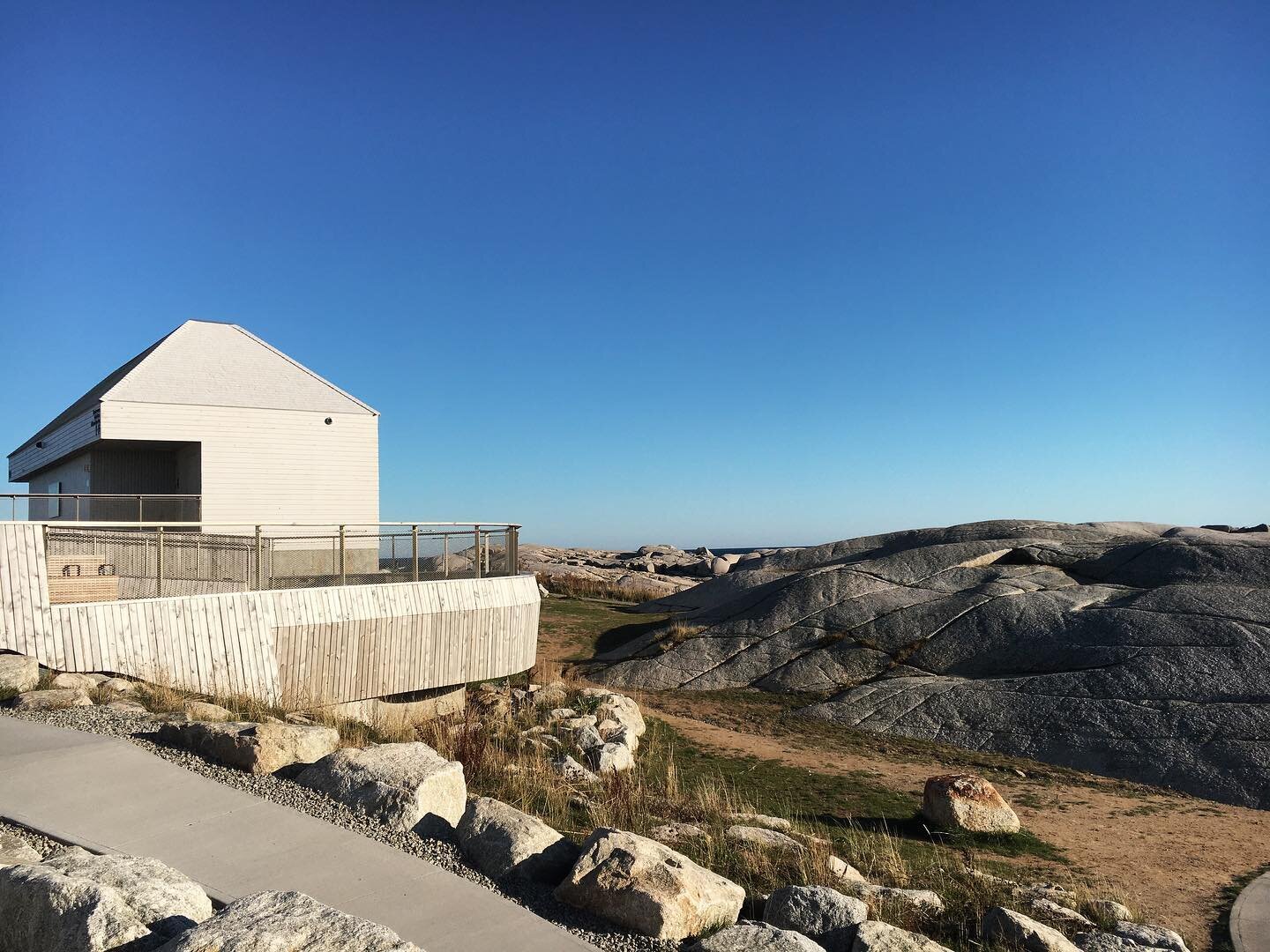 Excited to finally visit the new viewing platform and washrooms at Peggy&rsquo;s Cove, so brilliantly designed to integrate into this iconic landscape. The new structures and pathways enhance the views with strong sightlines and emphasize the lightho