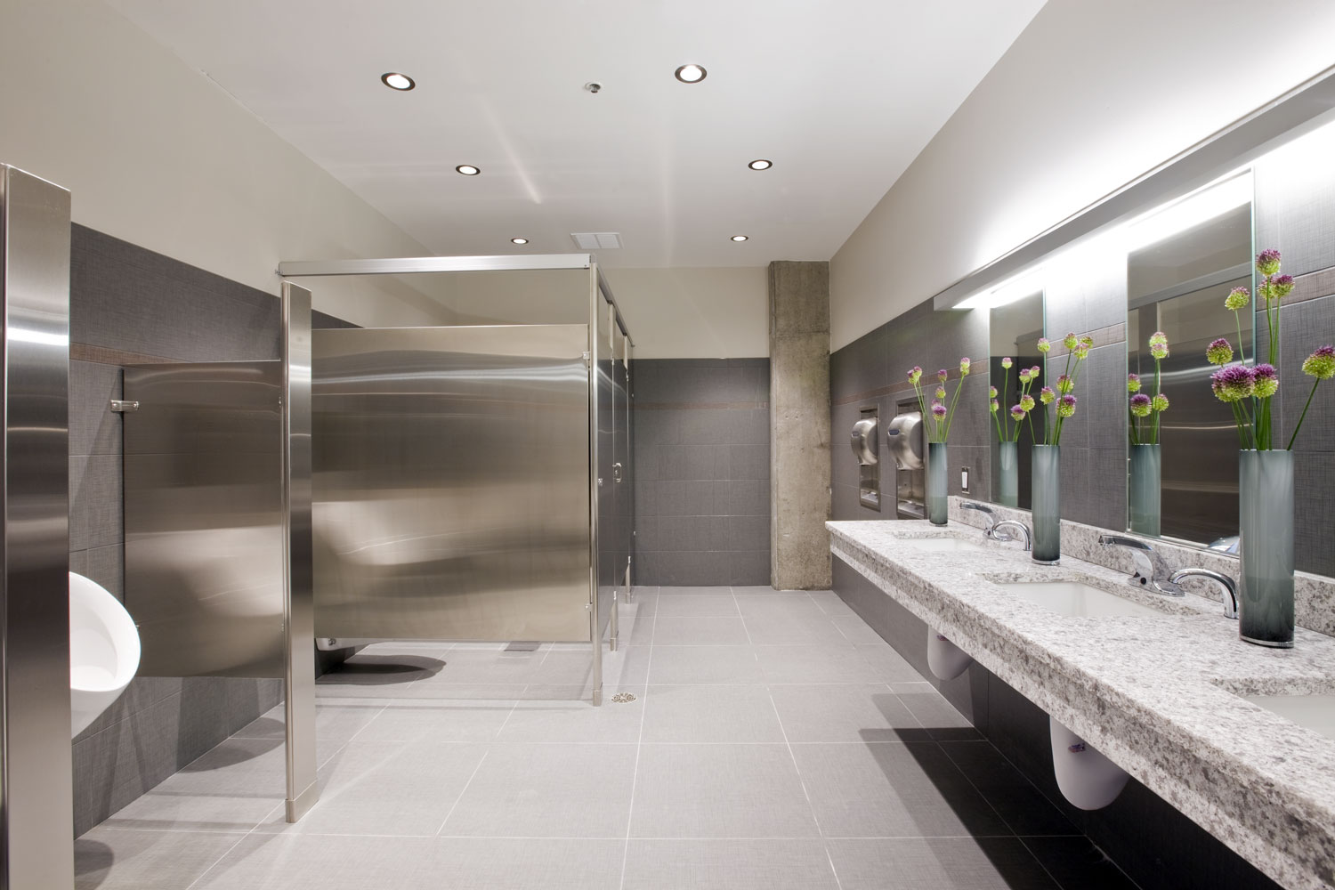 Sleek Steel and Grey Bathroom